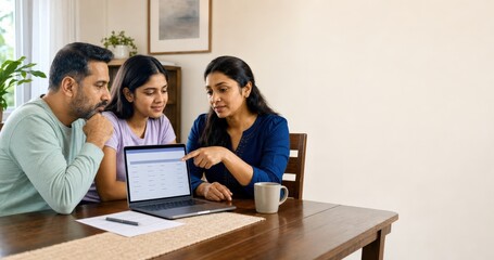Fototapeta premium Digital Legacy Planning Family Reviewing Subscriptions for Future