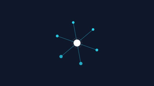 Digital network hub animation frame sequence.