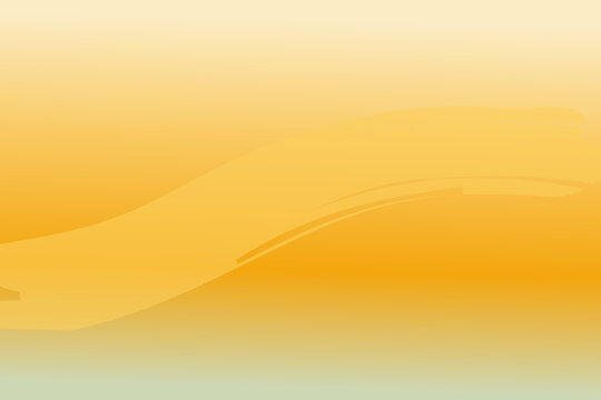 Minimalist abstract background with soft yellow and golden gradient with wavy brush stroke