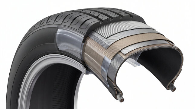 Tire crosssection white bkg.