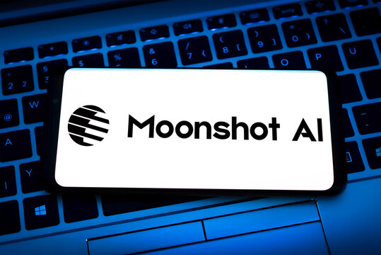 Moonshot AI company logo displayed on mobile device