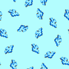 Fototapeta premium snow angel winter season isometric seamless pattern. snow angel winter season sign illustration