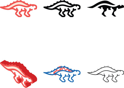 gastonia dinosaur color icon vector. gastonia dinosaur designs sign. isolated symbol illustration