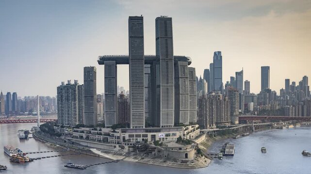 Chongqing cyberpunk city skyline
