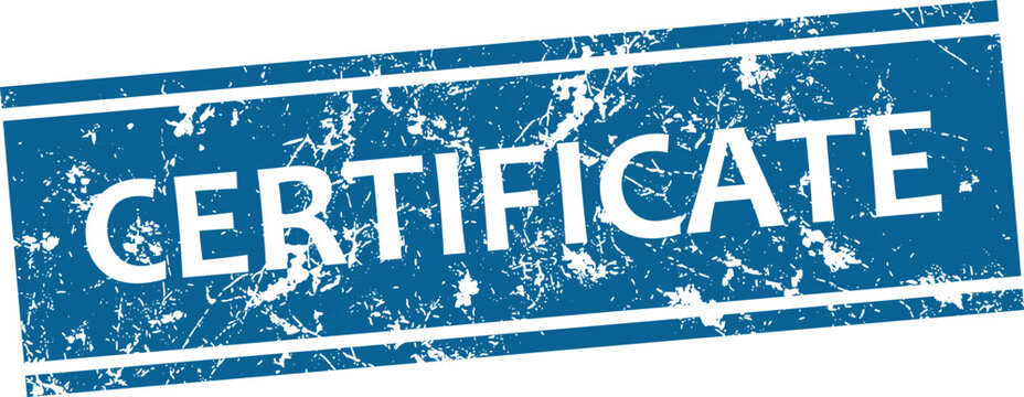 Distressed red certificate stamp official validation seal for documents and credentials