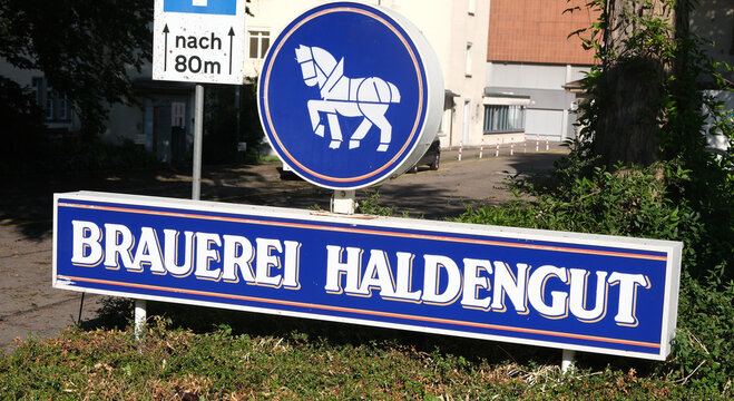 Bier Brauerei Haldengut Schriftzug bei der Brauerei Winterthur, Winterthur 17 Juli 2026
