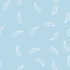 Fototapeta premium whale marine mammal animal line seamless pattern whale marine mammal animal thin line illustration