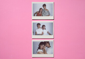Mockup of three empty polaroids