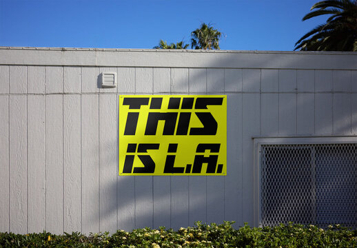 Mockup of Los angeles small  facade Billboard for Ads
