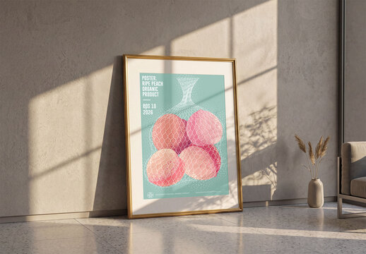 Mockup of Art Frame on Wall in Home