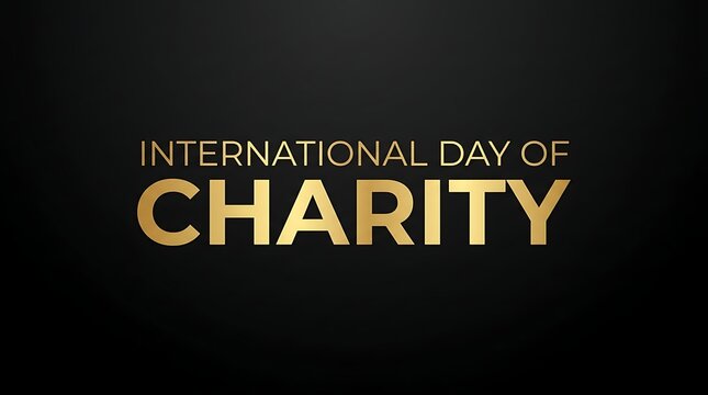 International day of charity golden text graphic september 5th awareness campaign
