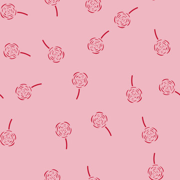 ranunculus flower spring glyph vector seamless pattern. ranunculus flower spring thin illustration