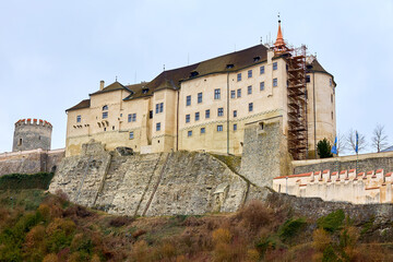 Historic fortress castle on hill with medieval architecture and stone walls © Iurii Gagarin