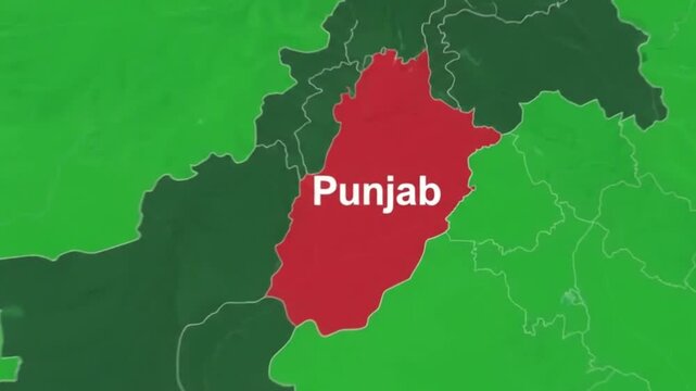 Punjab province map highlight pakistan a digital illustration region