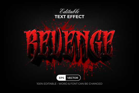Red Horror Text Effect 3D Textured Style. Editable Text Effect Halloween Theme.