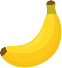 Single ripe yellow banana fruit, fresh organic sweet banana vector illustration © 예주 김