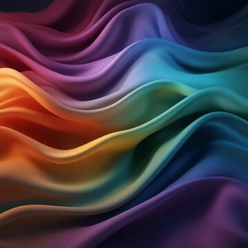 Silk fabric ripple Abstract Background Rainbow Multicolor Mysterious Dark Motio