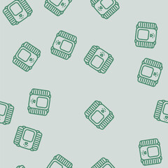 Fototapeta premium camp tent vacation line seamless pattern camp tent vacation thin line illustration