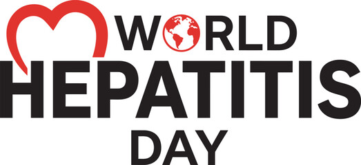 World hepatitis day awareness red heart globe illustration for liver health campaigns © MDMasud