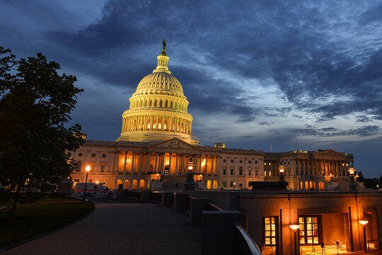 US Capitol Building at night - Washington DC, United States