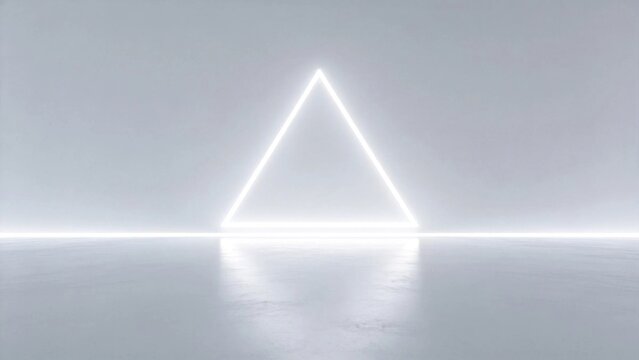 Glowing white triangle outline