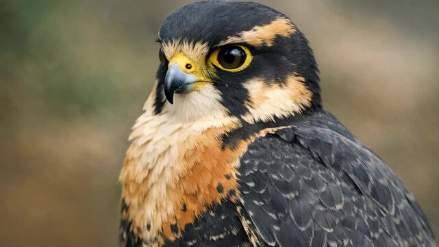 A beautiful bird of prey looking directly at the camera.
