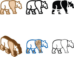 Obraz premium panda animal color icon variety vector. panda animal sign. isolated symbol illustration