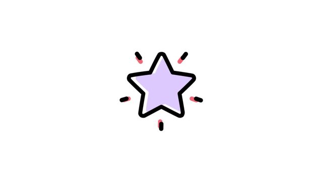 Animated favorites icon representing bookmarking, saving, and preferred items.