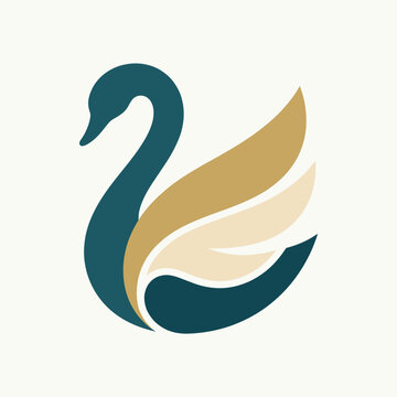 This logo features an elegantly stylized swan, embodying grace and beauty while promoting notions of peace, tranquility, and harmonious design aesthetic.