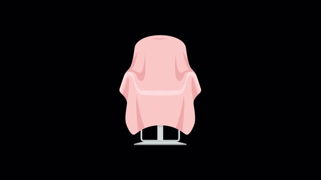 Animated Pink Salon Chair Swivel Loop on Alpha Channel
