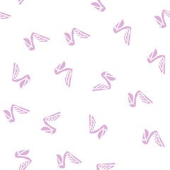 Fototapeta premium pelican sea bird glyph vector seamless pattern. pelican sea bird signthin illustration