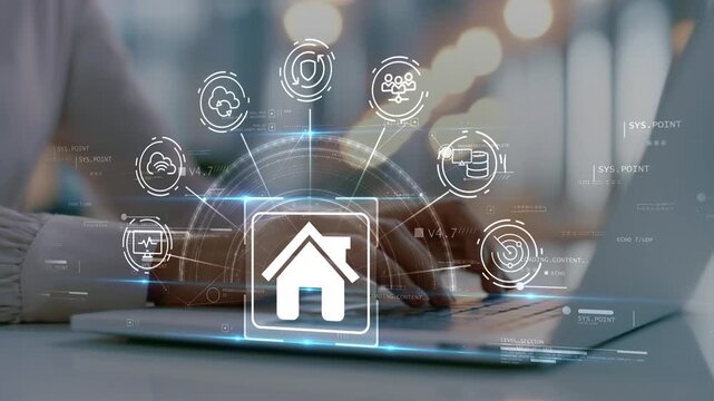 Long term wealth building through real estate investment with digital property portfolio analytics, passive income planning, financial independence goals and female business professional in office