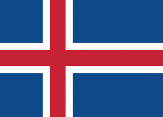 Obraz premium Official flag of iceland national vector illustration.