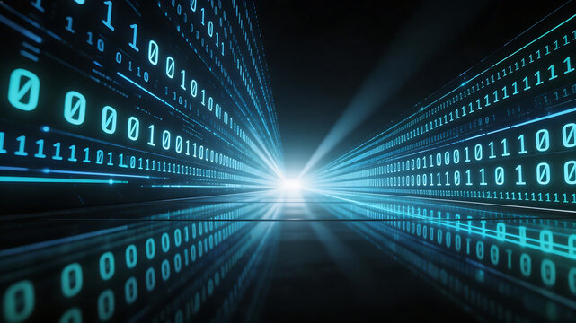 Digital binary code tunnel with light