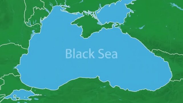Digital vector map illustration of the black sea region a minimalist