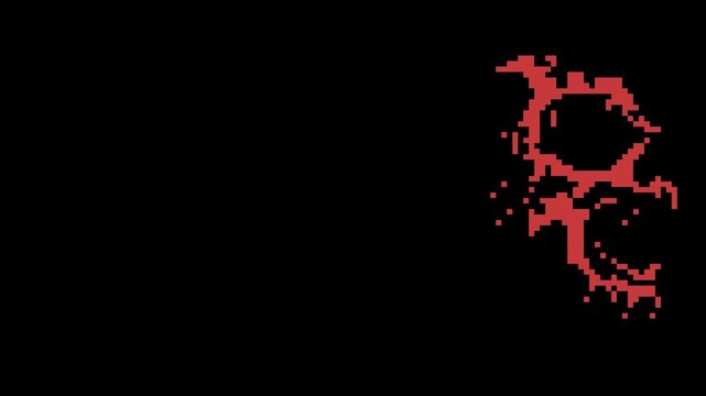 Pixel Art Skull Fire Explosion Projectile Hit Effect Animation for 2D Game VFX, Retro 8Bit Death Blast Sprite.
High quality pixel art animation featuring a flaming skull projectile.
