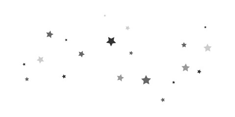 Silver stars on long background. Luxury glitter elegant design elements. Celebration banner. Gray shooting stars. Magic decoration. Children room decor. Vector illustration © Liubov