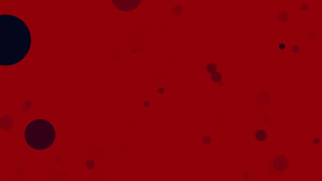 Dark maroon circles floating on a vibrant red surface creating a modern minimalist geometric pattern