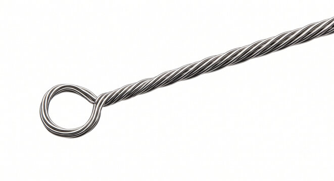 Extreme macro of a microbiological inoculation loop tip. Twisted nichrome wire forming a perfect circle.