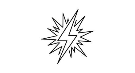 Fototapeta premium Explosion Lightning Bolt Icon, Energy Burst, Power Symbol, Abstract Graphic