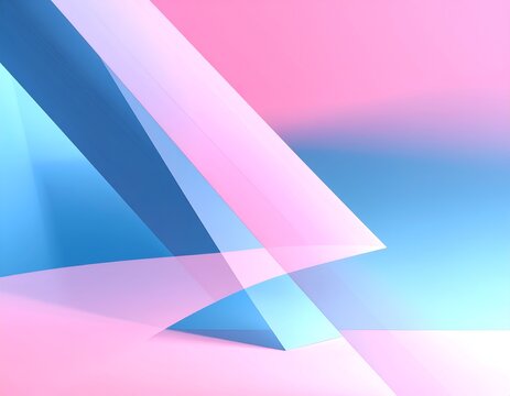 Soft pastel color abstract geometric design, with intersecting translucent shapes