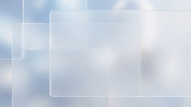 Blurry background with overlapping white rectangles and blue tones