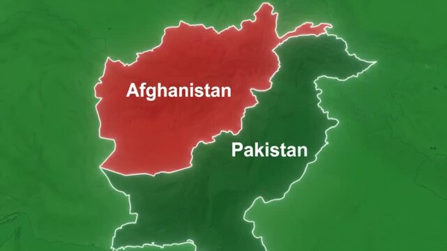 Digital map of afghanistan and pakistan geographic borders