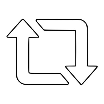 Minimalist Vector Refresh Icon Illustration Featuring Circular Arrow Design in Clean Line Art Style Perfect for Digital Interfaces and Modern User Interface Design Projects and Applications