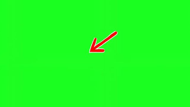 A red arrow pointing to the left on a green background with no other objects or text present