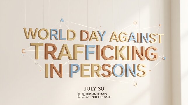 World Day Against Trafficking in Persons Awareness Graphic for July 30 Campaign to End Human Trafficking