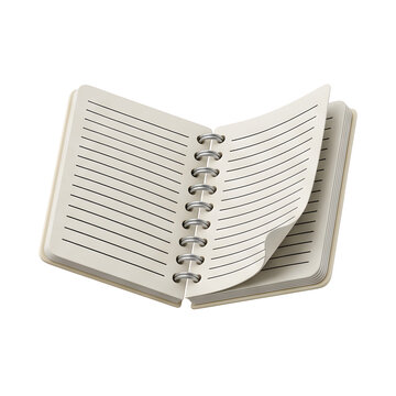 Open spiral notebook with lined pages