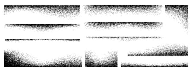 Set of grainy spray gradient borders and textured edge overlays © Валентина Галянт
