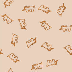Obraz premium unicorn toy kid bedroom line seamless pattern unicorn toy kid bedroom thin line illustration