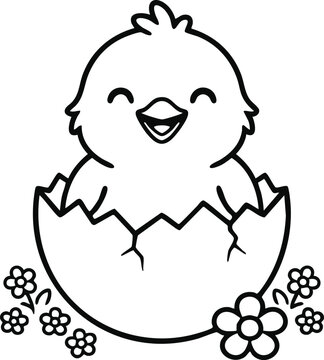 Baby chick hatching from egg